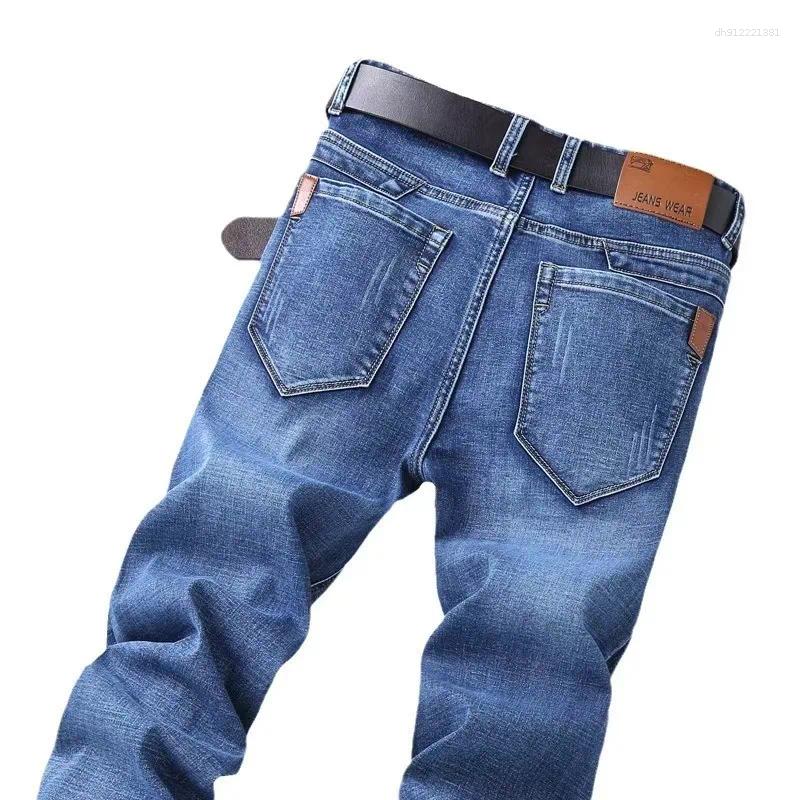 Men's Jeans Spring Autumn Business Classic Fashion Stretch Washed Casual Denim Trousers Comfortable Straight Male Pants