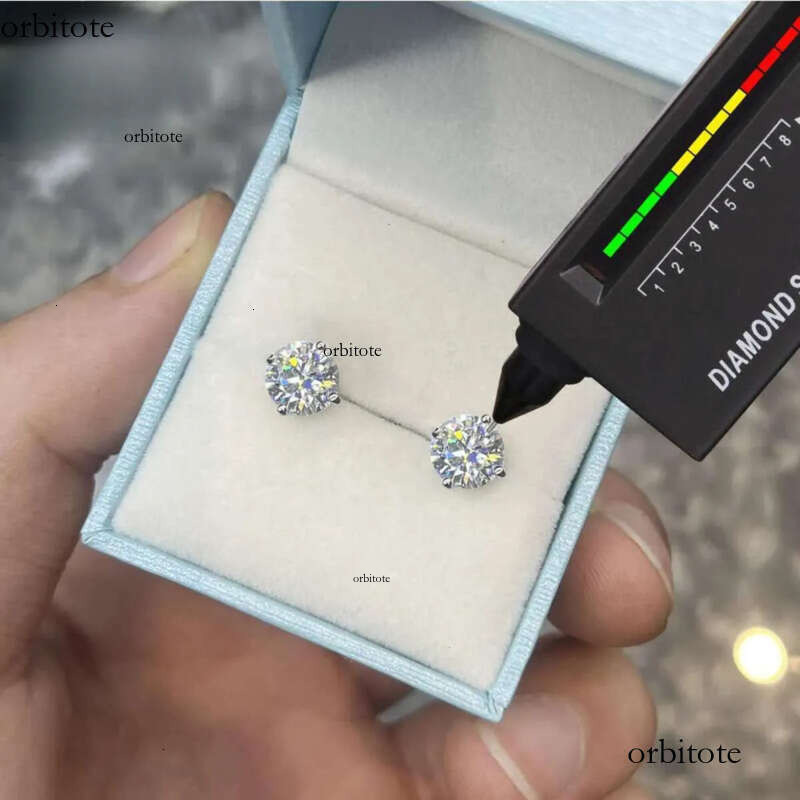 Dropshipping Usa Warehouse 3mm-10mm Gold Plated Sterg Sier Vvs Moissanite Dia Women Mossanite Stud Earrings Men 20