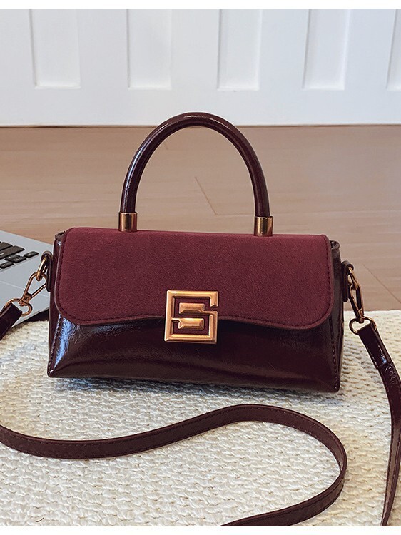 Luxury Brand Designer Bag Korean-Style Fashion Handbag For Women, 2025 Winter New Niche Retro Shoulder Bag, High-End Crossbody Small Square Bag