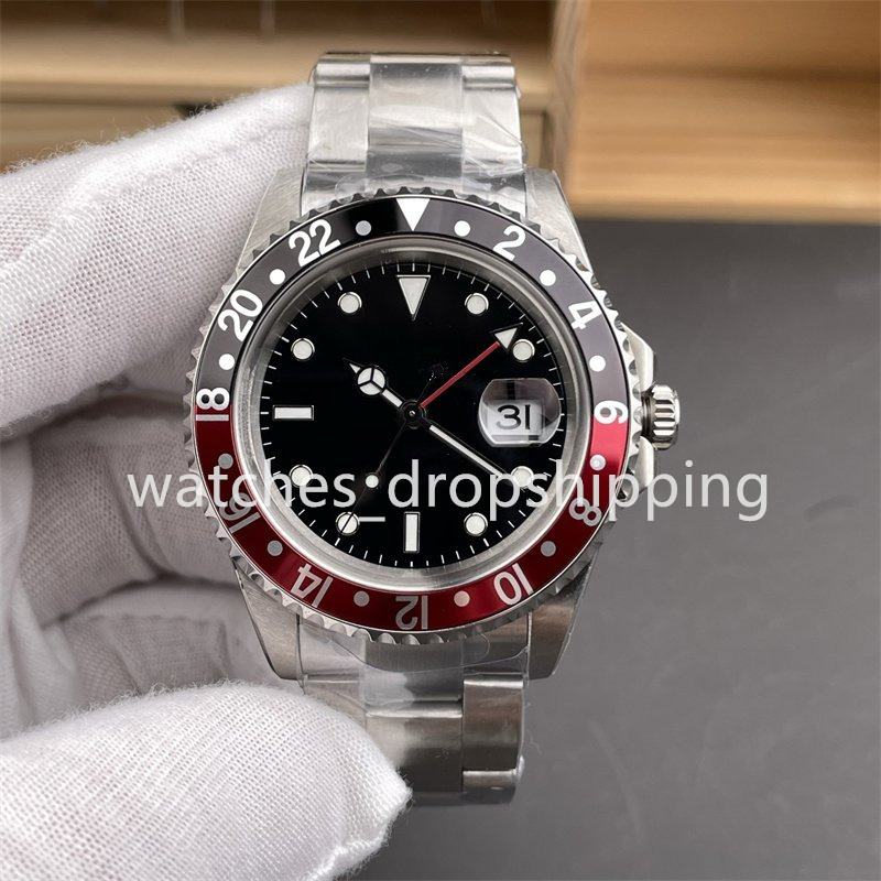 BP Factory 40mm Watches Mens Vintage Watch Blue Red Alloy Bezel Watch Men's Automatic Mechanical Movement BP V2 Version 16710 Men 1675 Retro BP