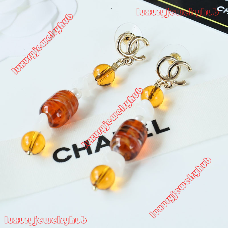 Designer Jewelry New 26 Handmade Amber White Bead Earrings Elegant And Full Layered Style Women's Sier Earrings CC Earrings