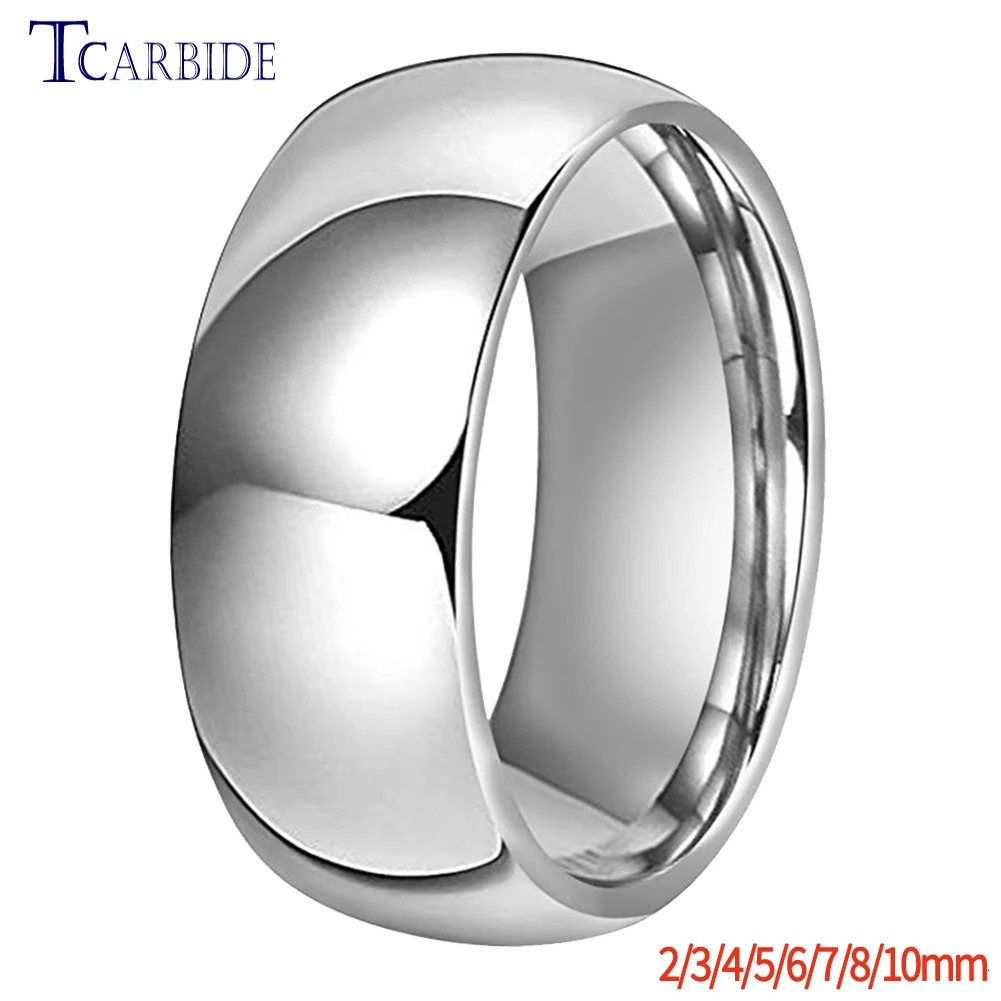 2/3/4/5/6/7/8/10MM Big Men Ring Women Tungsten Wedding Band Shiny Forever High Polished Classic Dailylife Gift Jewelry 260805