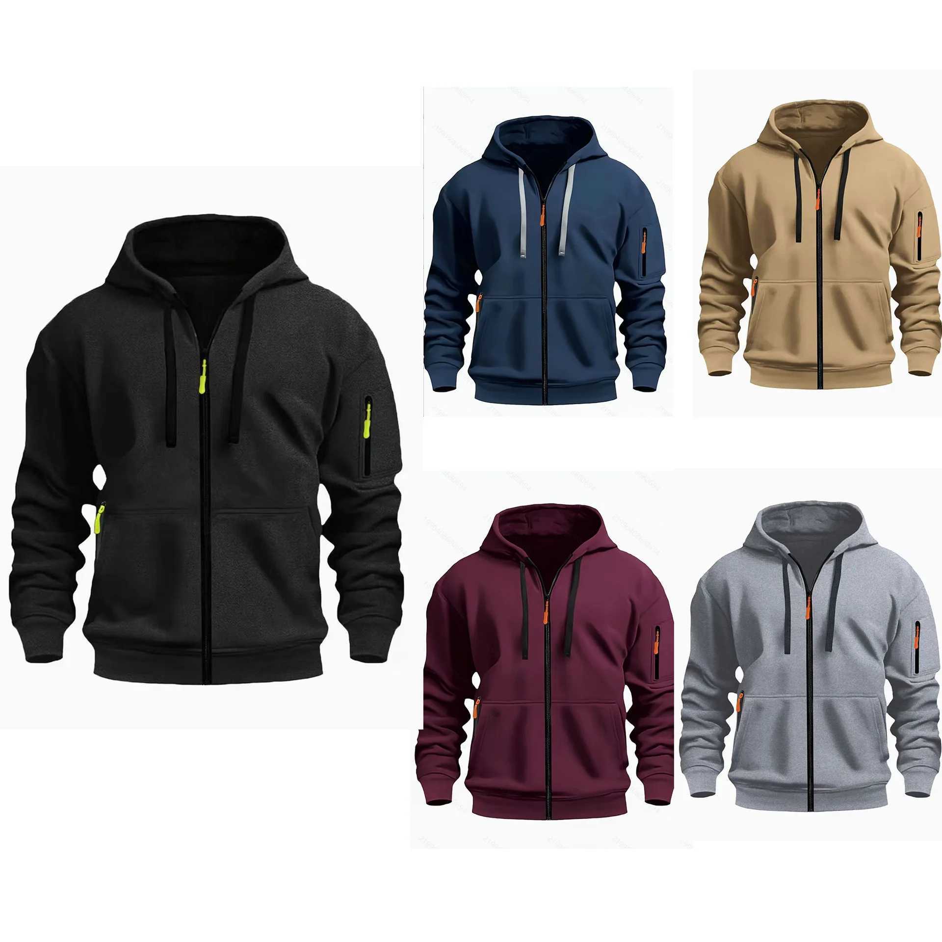 Spring And Autumn Men's Zipper Sweater Hoodie Zipper Shirt Crew Neck Casual Men's Clothing S260805ZVBW