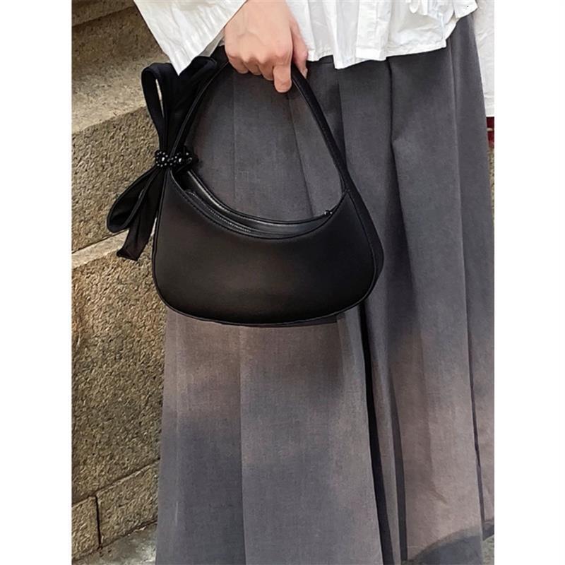Best seller Women's 2026 New Hot Style Niche Design Bowknot Crescent High-Quality Texture Handbag Crossbody Bag Versatile