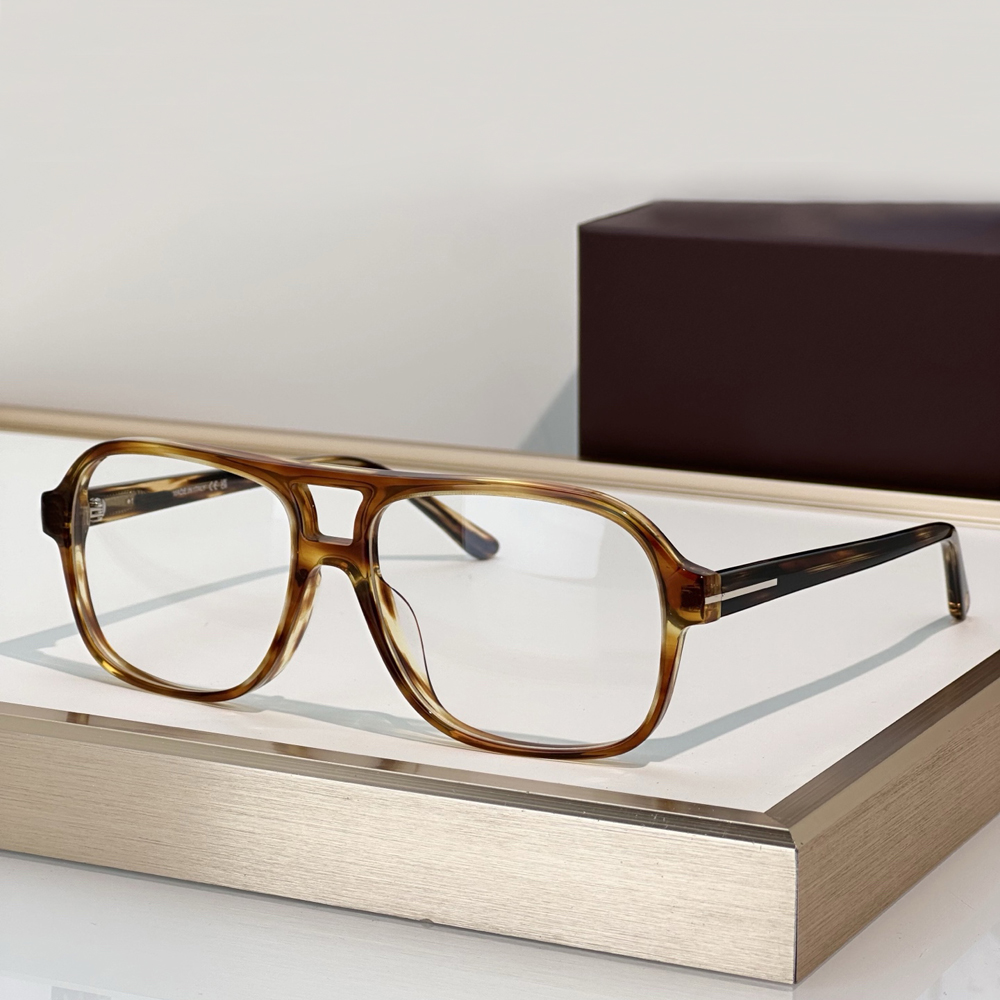 Eyeglasses Square Sunglasses Frame - Havana Glasses Optical Frame Eyewear with Reflective Blue Anti-Glare Lens Unisex
