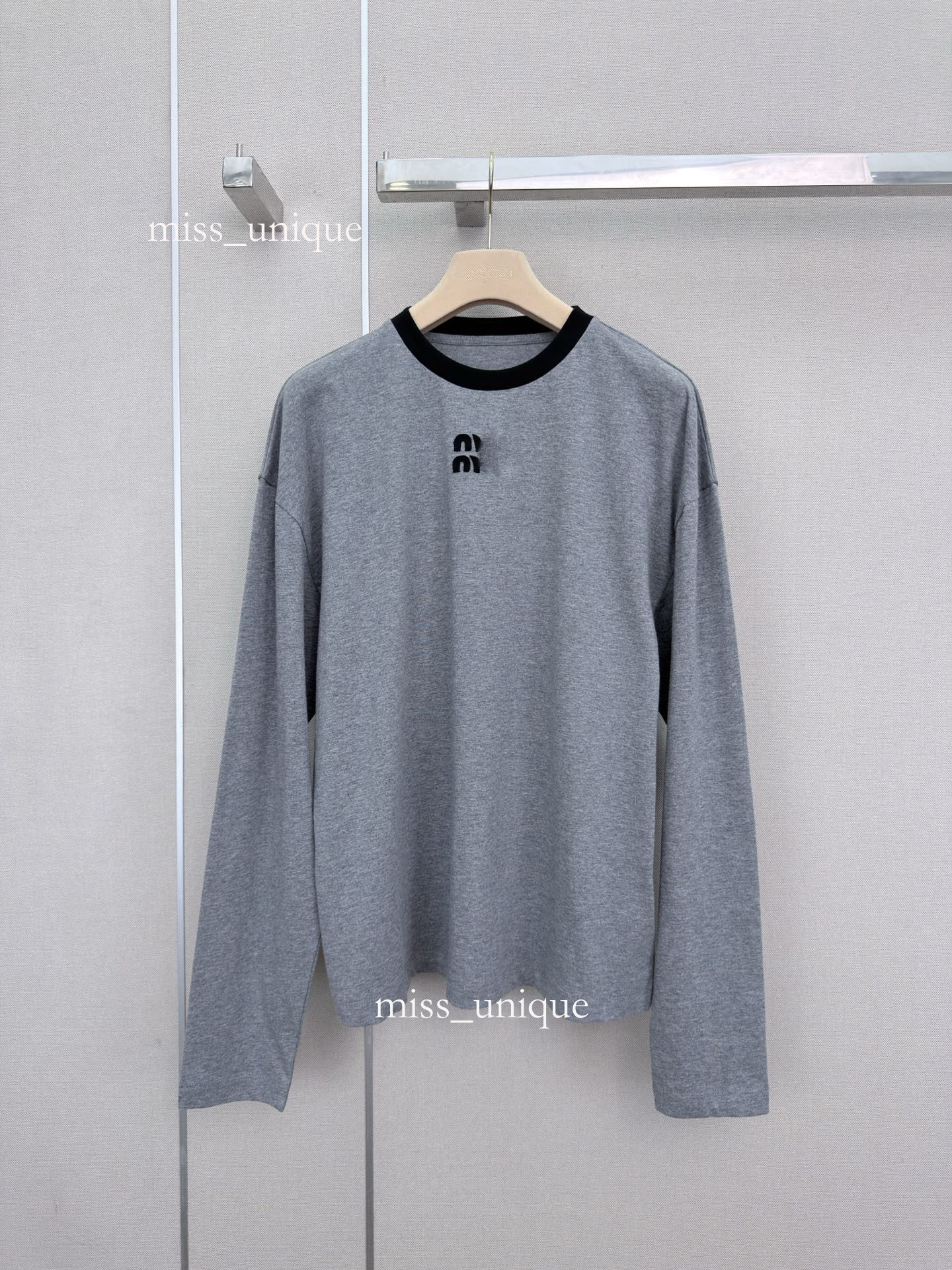 Designer 2026 Korean-Style Simple Loose Casual Versatile Long-Sleeve T-Shirt With Contrasting Color Collar ed9c