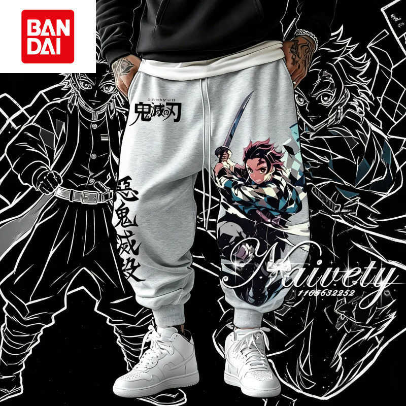 Bandai 2026 Summer Hot Sale Demon Slayer Tanjiro Kamado 3D Printed Joggers Adult Kids Quick Dry Pants Streetwear Parent-child Trousers L2608057MTK