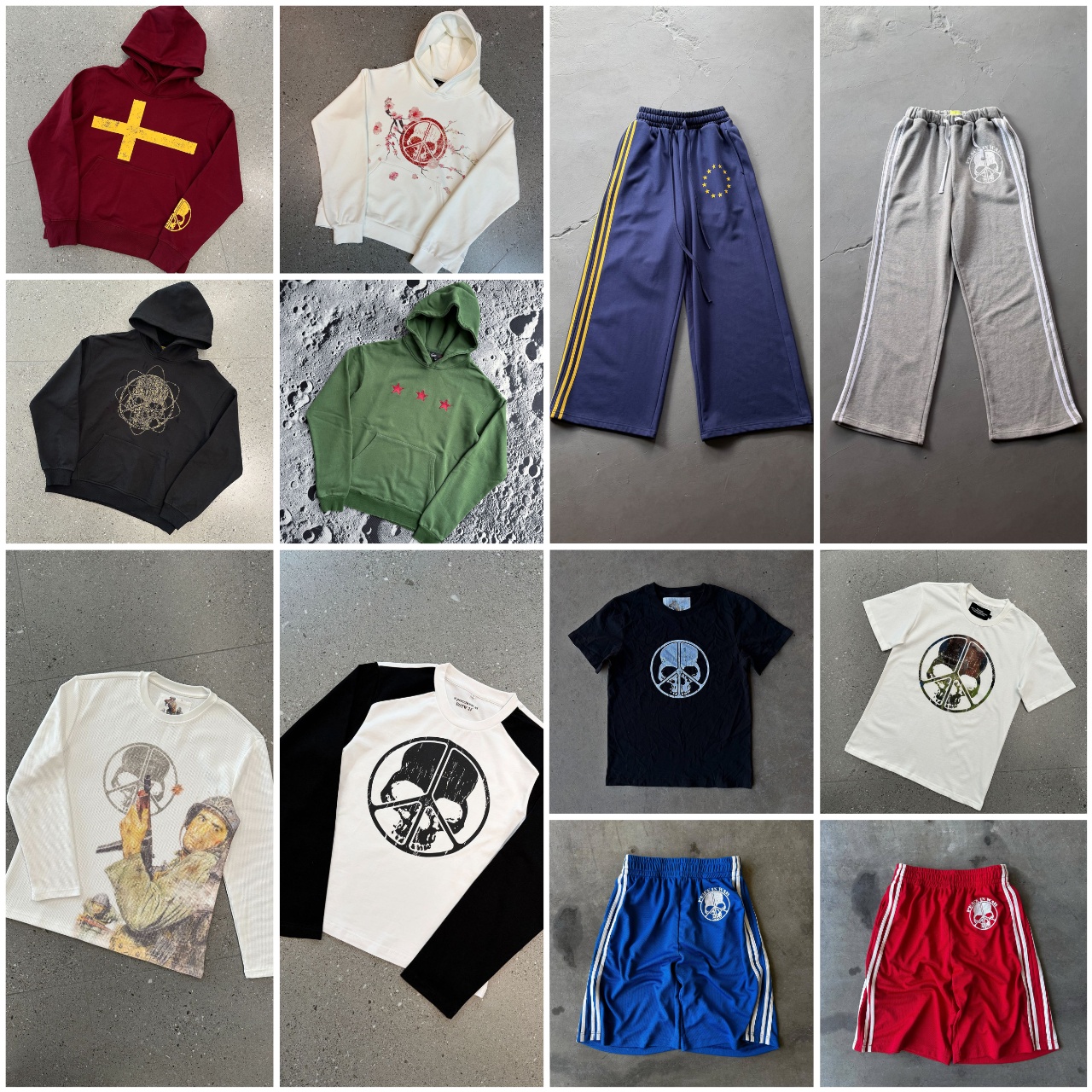 Y2k skull print Harajuku hoodie personalized dark retro trend INS loose hip-hop trend
