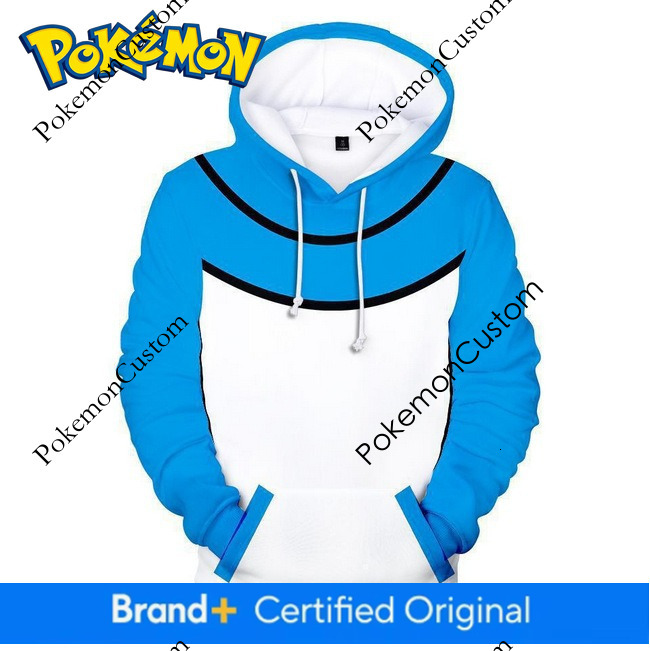 2024 New Cross-Border Men's Hoodie with Pokemon Pikachu Design, Trendy 3D Digital Print, Autumn Hooded Sweatshirt ef5a