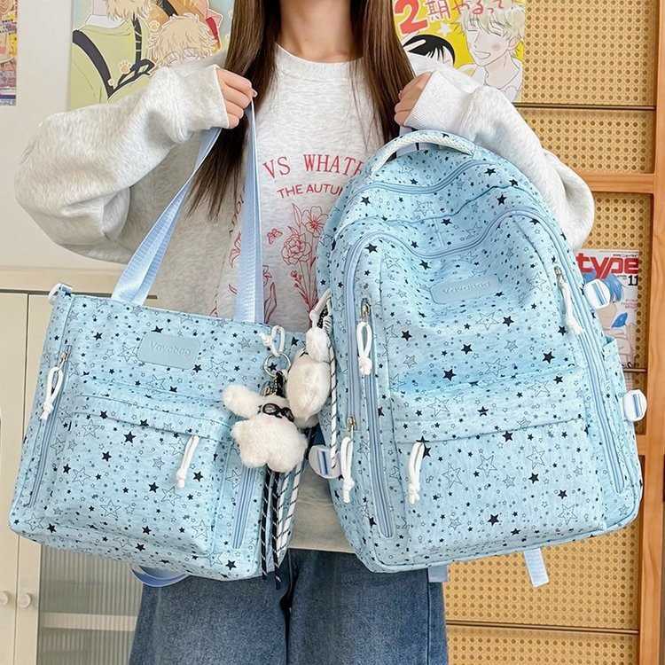 Korean-style ins cartoon star backpack for women college-style student schoolbag large capacity fresh and casual backpack L26720