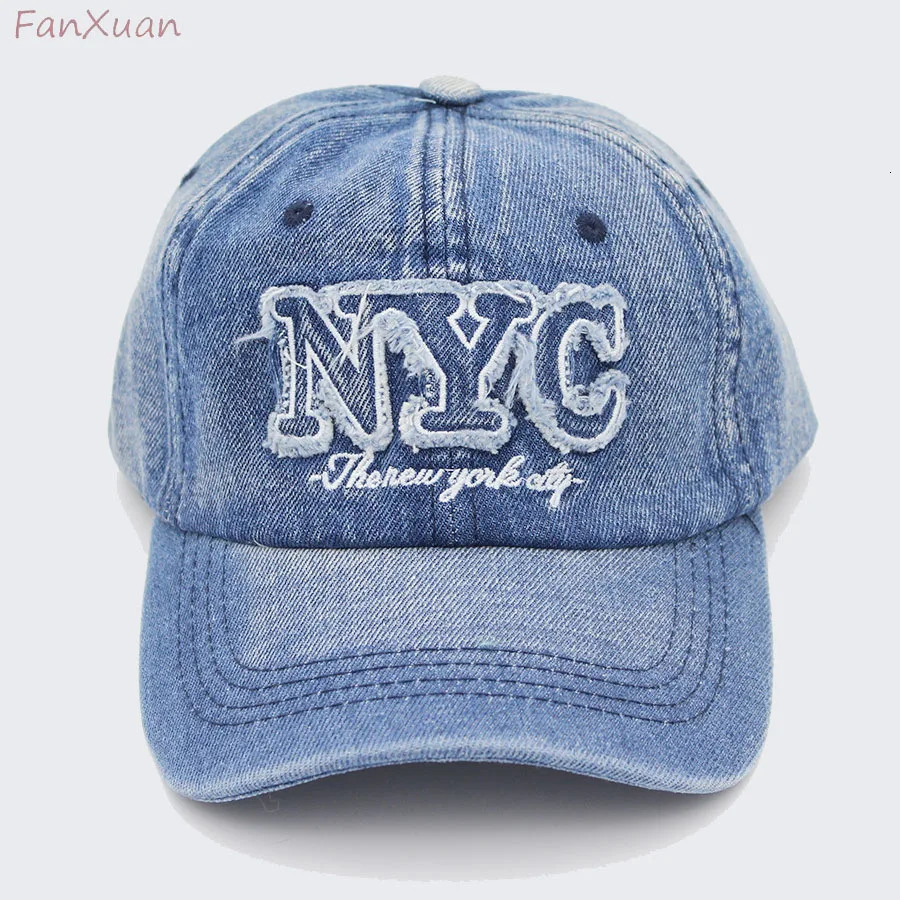 Denim Baseball Cap NYC Letters Embroidery Y2K Fashion Women Men Caps Trucker Hats Unisex Good quality cotton jeans blue hat 260804
