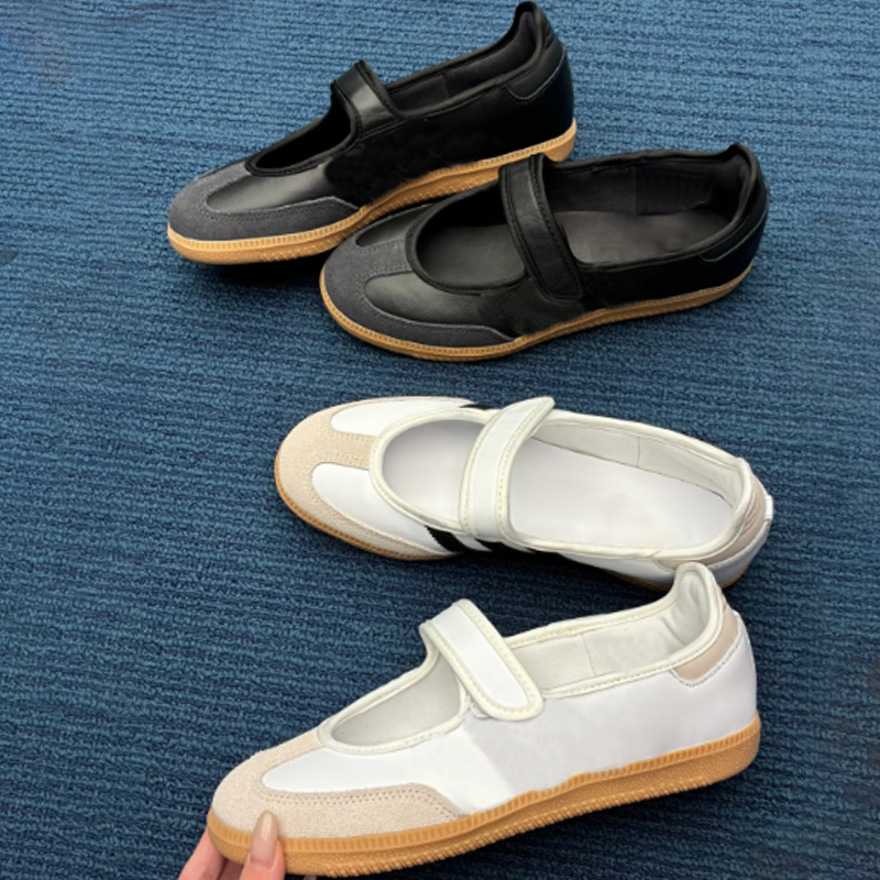 Designer cuir ballerines décontractées chaussures femmes daim mary jane baskets antidérapantes marche femmes chaussures décontractées quotidienne