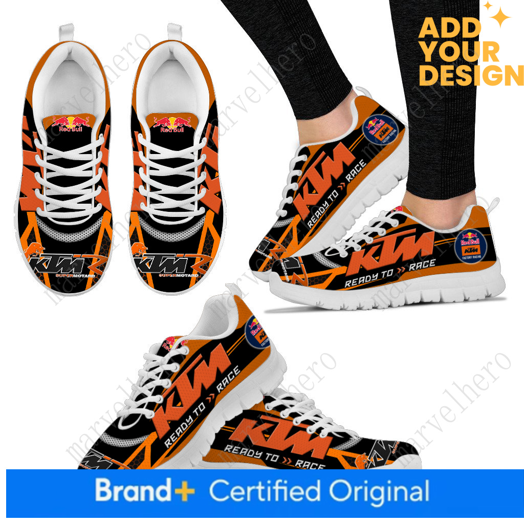 KTM Racing Red Bull Sports Shoes Mens Womens Sneakers Cartoon Anime Casual Custom High Quality Couple Shoes Unisex Casual Sports Shoes