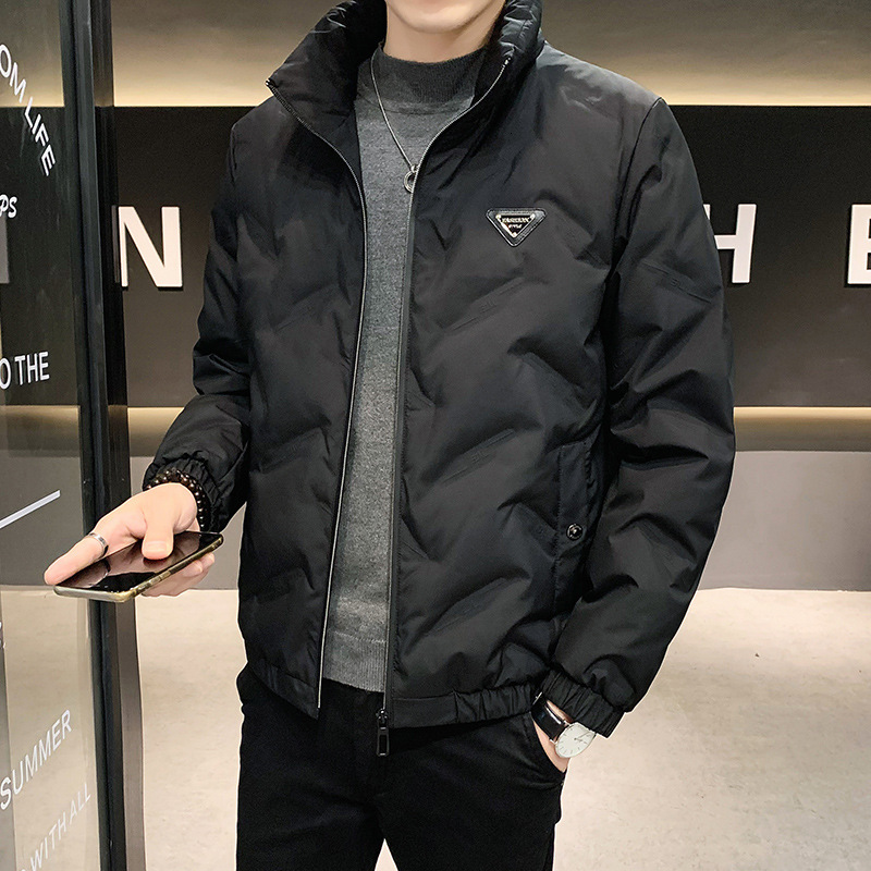 Men's Fashionable White Duck down Puffer Jacket Warm Winter Clothes Turn-down Collar Knitted Collar Top Quality down Coat