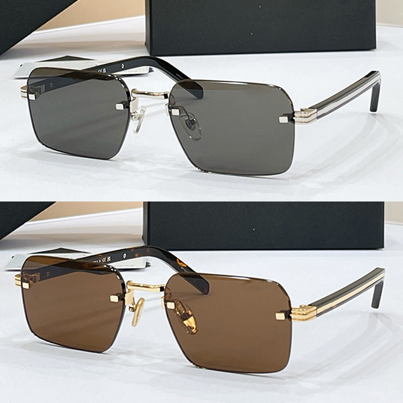 Womens frameless square sunglasses designer classic frameless slim temple square glasses business style mens womans summer daily versatile sunglasse