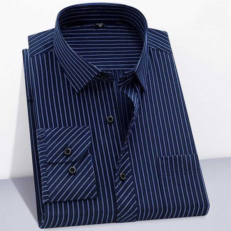 Branded Business Cotton Shirts Mens Long Sleeve Striped Shirt Male Shirt Casual Plus Large Size 9XL 8XL Oversized Regular Fit Z260805