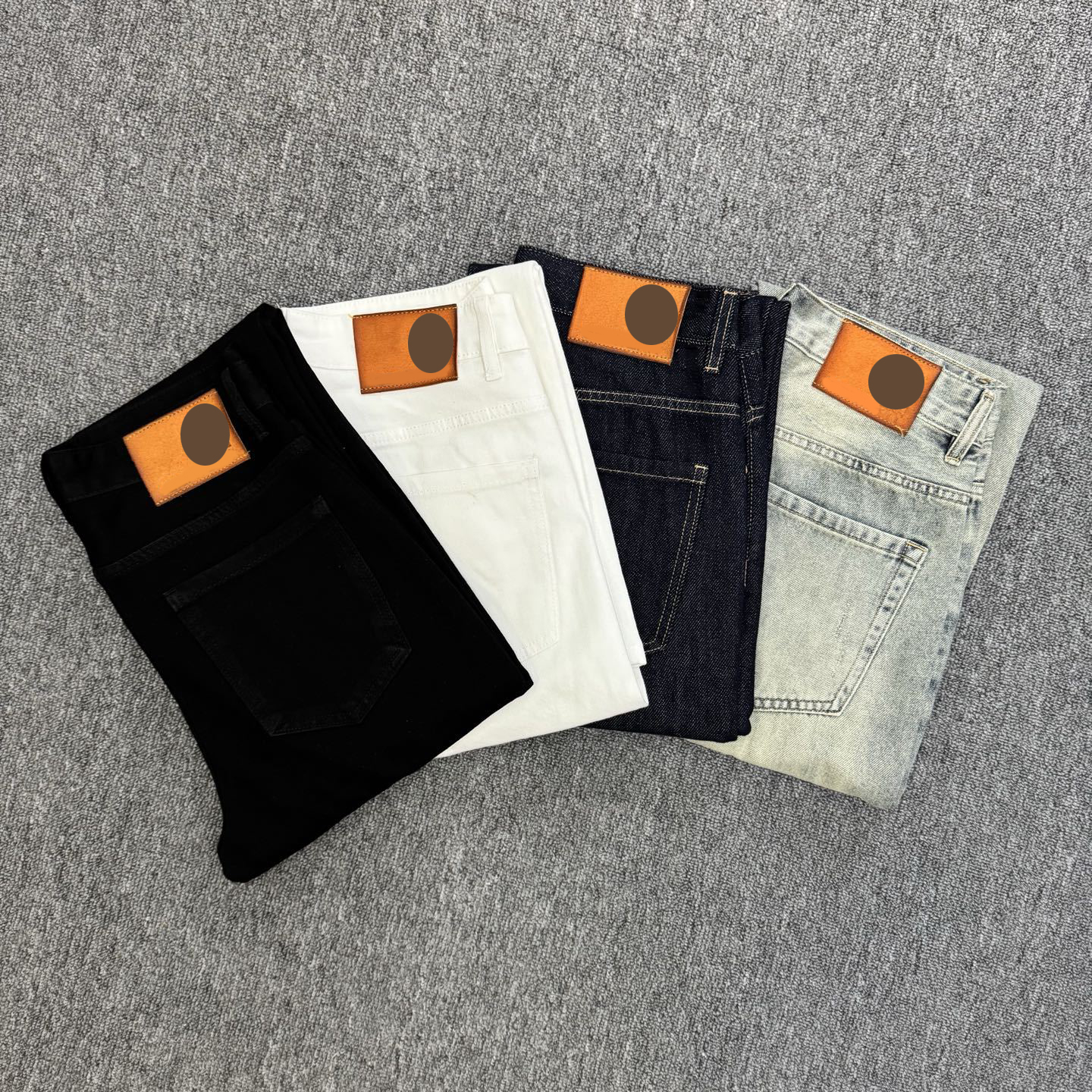 Men's Designer Washed Distressed Jeans - Vintage American Multi-pocket Cargo Pants, Minimalist Double Knee Straight Trousers