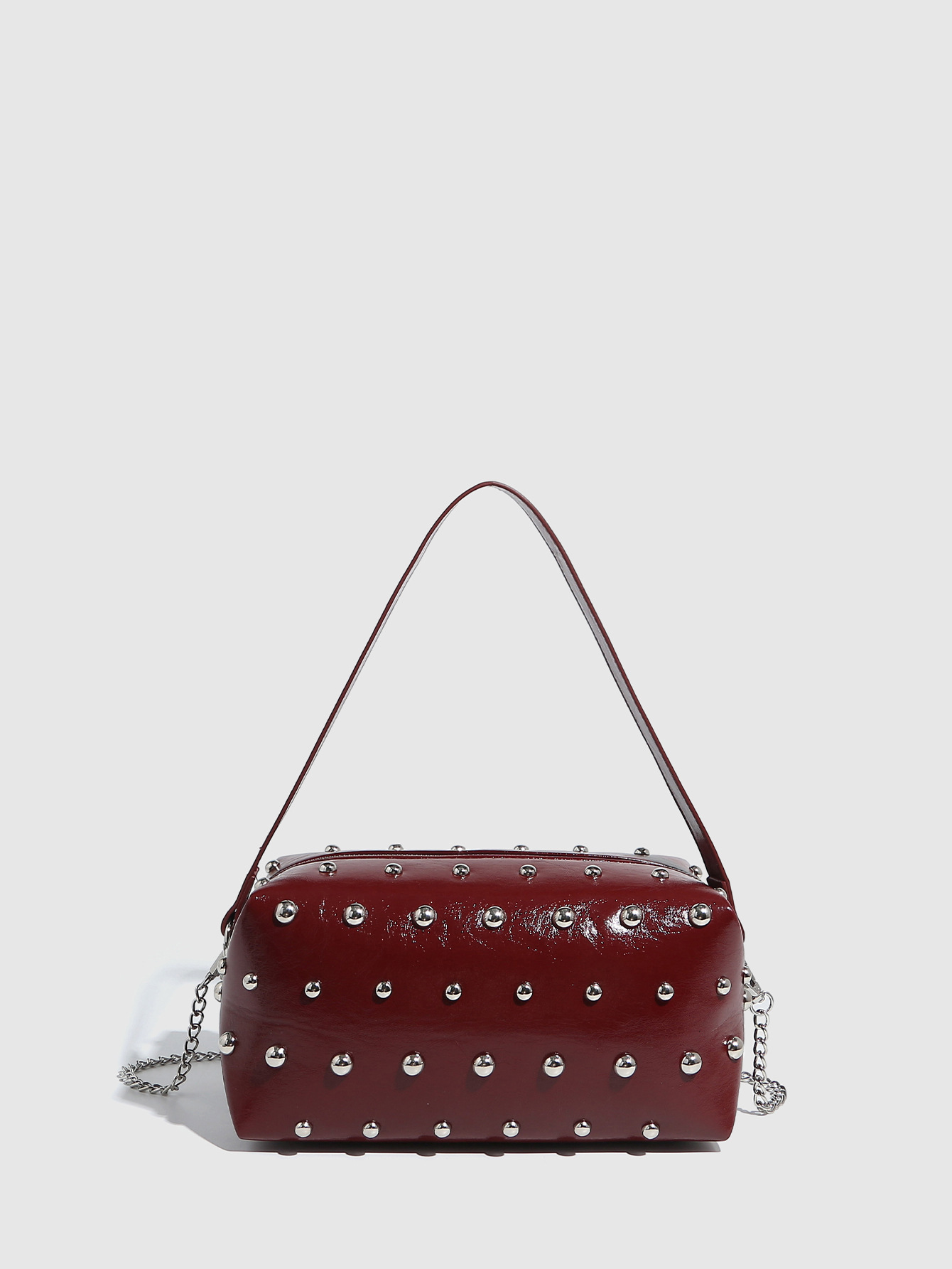 Best seller 2026 New Model Mushroom Stud Handbag, Chain Shoulder Crossbody Tote Bag, Bowling Bag for Women, Large Capacity