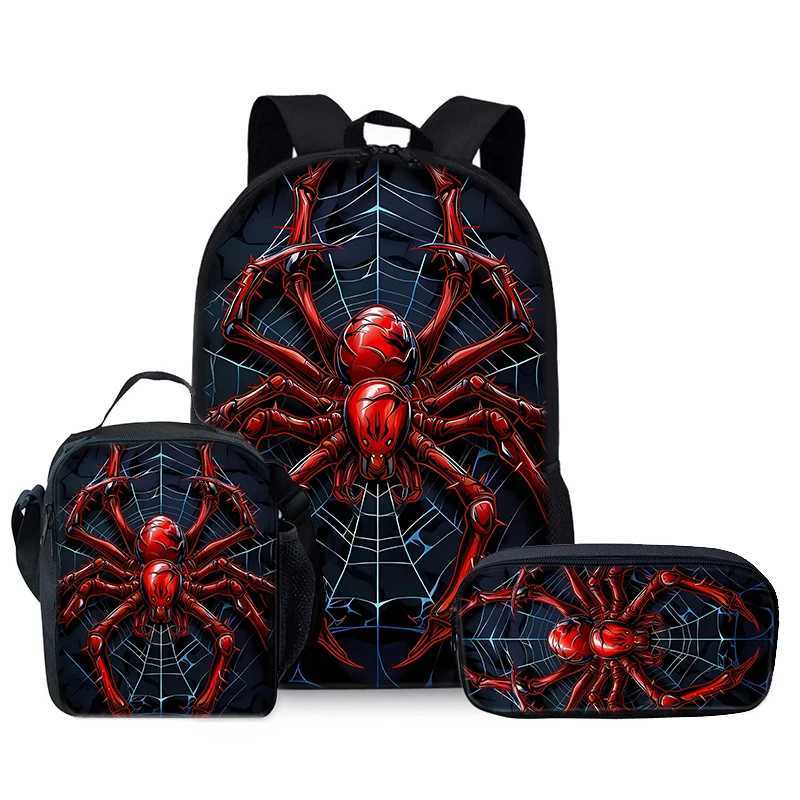 Spider Red Three Piece Backpack Set For Boy And Girls Best Gifts 2D Flat Cartoon School Backpack For Children S260804KD3X