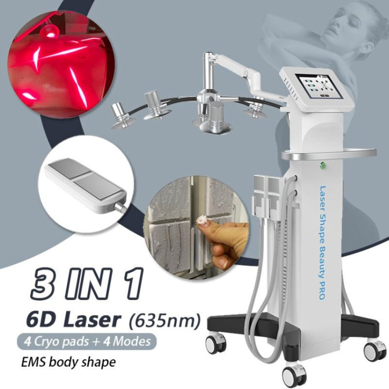 Laser Machine 3 In 1 Slimming Equipment 6D Cold Lipo Laser 635Nm Emslim Tighten Fat Reduction System Body Shape Zz.V1.1B