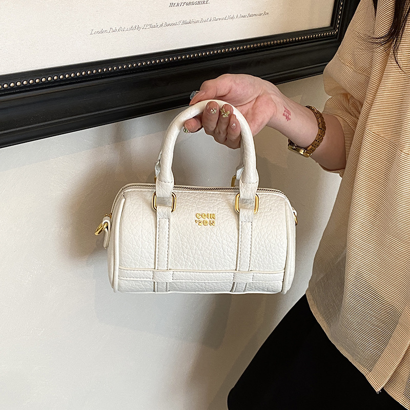 Luxury Brand Designer Bag Korean-Style Niche Boston Pillow Bag, Small Size PU Sheepskin Texture, Light Luxury High-End Handbag For Women