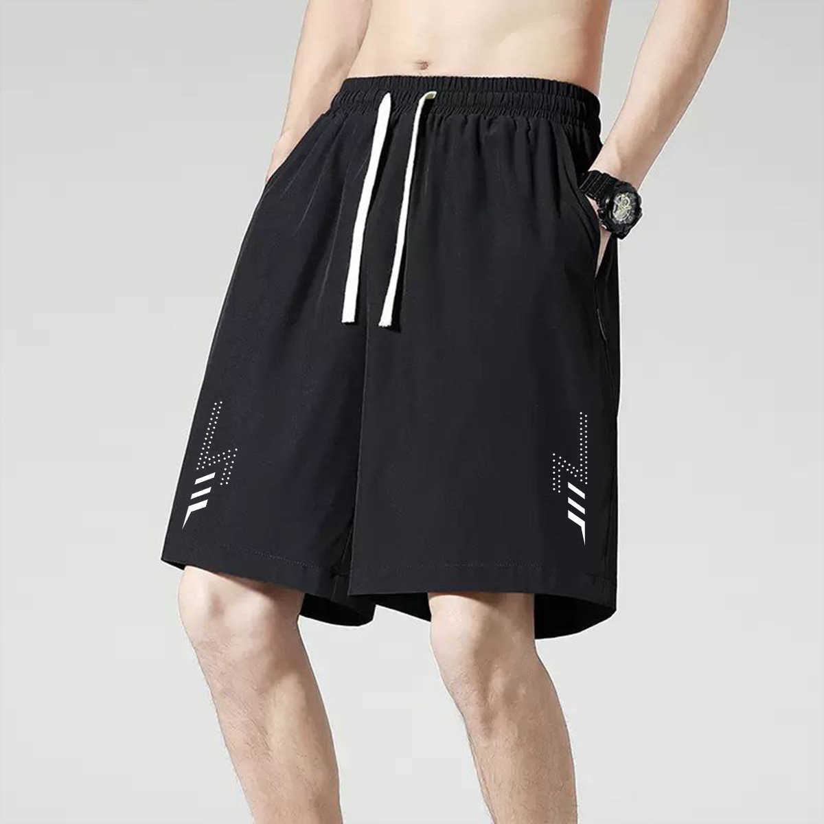2024 New Ice Silk Quick-Dry Shorts for Men Summer Outdoor Thin Sports Running Casual Five-Point Air Conditioning Shorts S260804M020