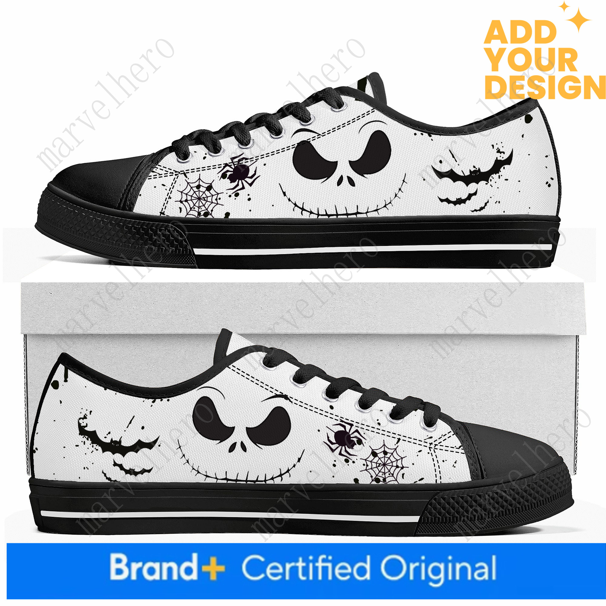 The Nightmare Before Christmas Low Top Shoes High Quality Cartoon Anime Casual Shoes Mens Womens Teenager Canvas Footwear Casual Unisex Couple Shoes