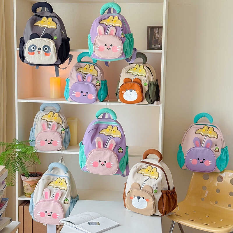 Cute cartoon kindergarten children's backpack for boys and girls lightweight mini nylon backpack for outings L26720