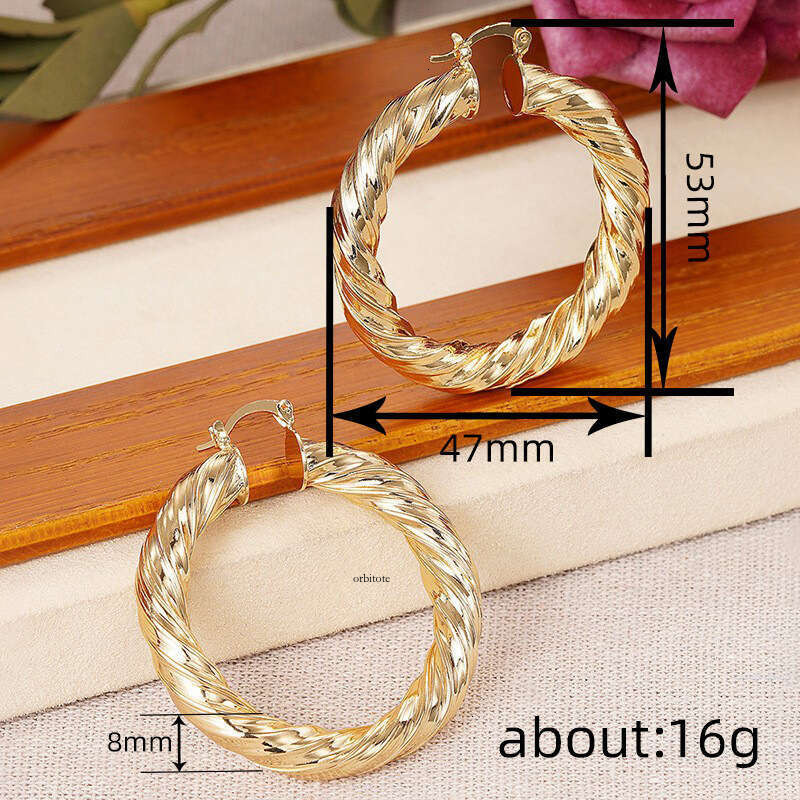 Middle Eastern Foreign Trade Spiral for Women Jewelry Style Asian Trendy Personality Accessories High-end Light Luxury Earrings
