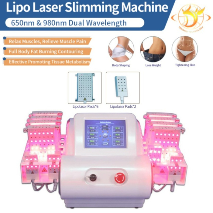 4D Lipo Laser Slimming Machine Lipolaser Body Shaping Fast Loss Weight Device Laser Diodes 635Nm 660Nm 810Nm 980Nm Zz.V1.0A