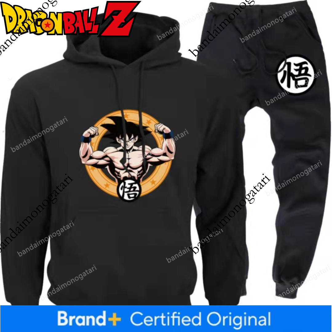 2025 Fall/Winter New Collection: Men's Women's Sweatshirts, Dragon Ball Printed Fleece-Lined Jackets, and Straight-Leg Pants Set a78f