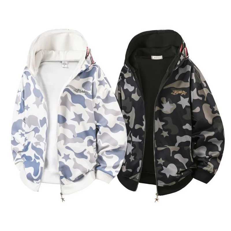 New Autumn and Winter Fashion Trend Printed American Retro Sports Hoodie Men's Casual Loose Comfortable Plus Size Jacket M-3XL S260805DY3I
