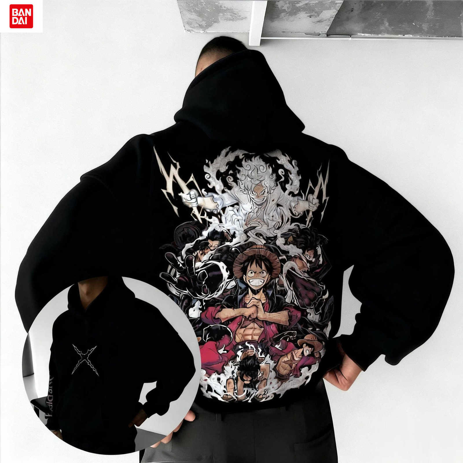 Bandai 2026 New One Piece Luffy Anime Printed Hoodie Sweatshirt Men's and Women's Hoodie Men's Tops Sports Hoodie Harajuku Y2K Hoodie