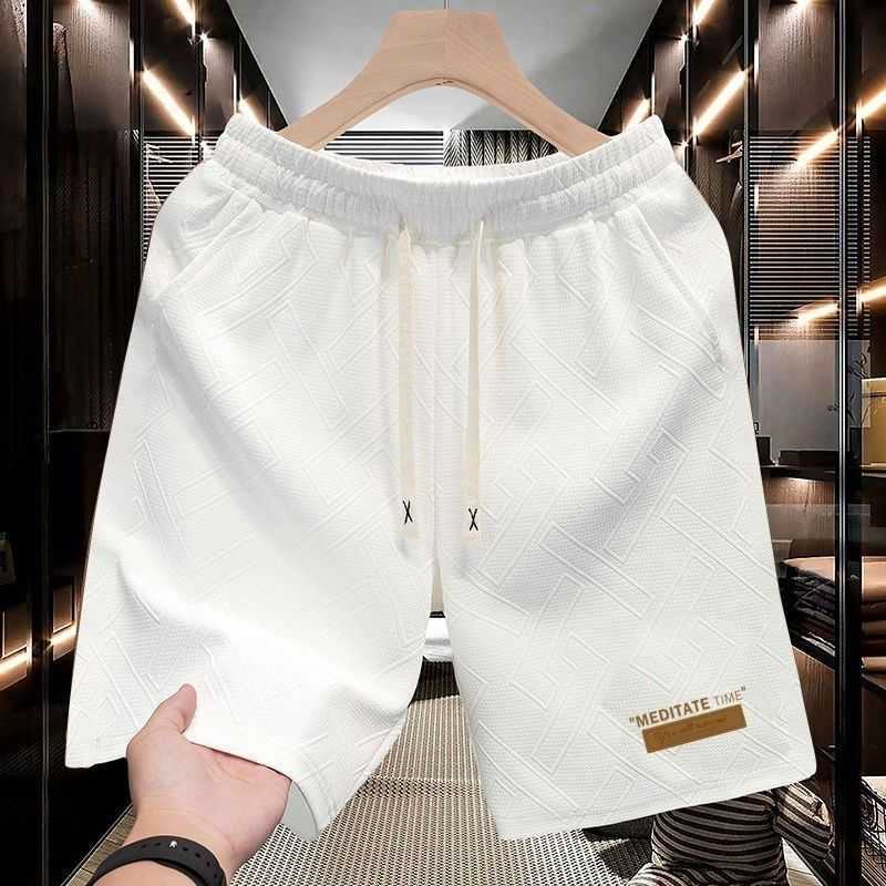Ice silk shorts for men in summer quick-drying thin loose versatile plus-size casual jacquard shorts men's sports beach shorts S260804DO18