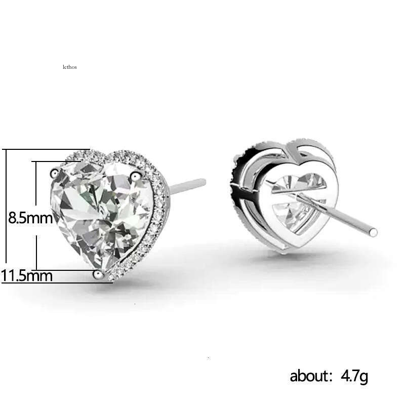 new full-diamond earrings light luxury compact heart-shaped studs niche style Japanese and Korean style student earrings