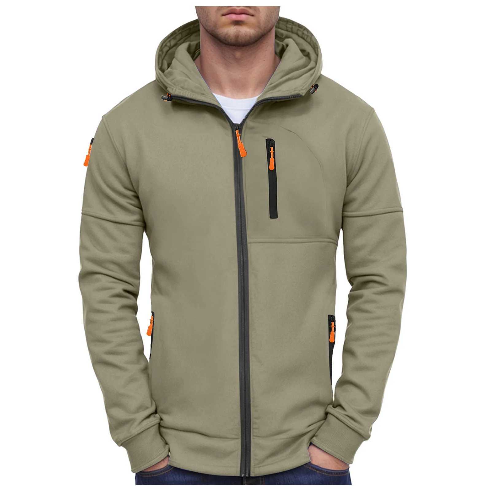 Arm Zipper Casual Hooded Sweatshirt Men'S Autumn And Winter Sports And Jacket Cardigan Large Sized Loose-Fit Hoodies S260805DBCN