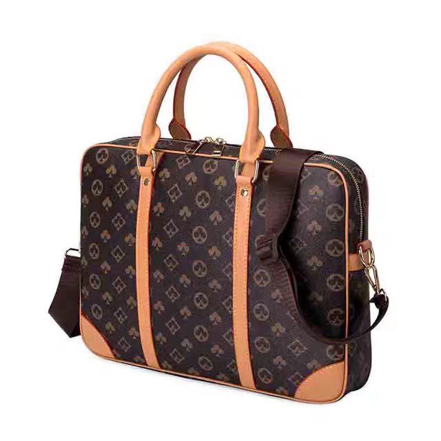 Men Shoulder Briefcase Black Brown Leather Handbag Luxury Business Man Laptop Bag Messenger Bags Shoulder Crossbody Bag