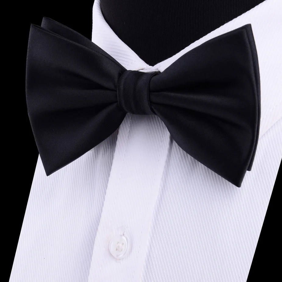 Classic Bow Tie For Man Solid Color Water Proof Double Fold Bowtie Party Wedding Accessories Female Tie Gifts For Man 260804