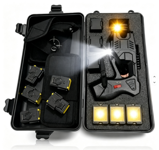 X26 Tactical LED Tactical Torch - Dual Beam White Light with Durable Plastic Construction & Rechargeable Battery for Outdoor Activities