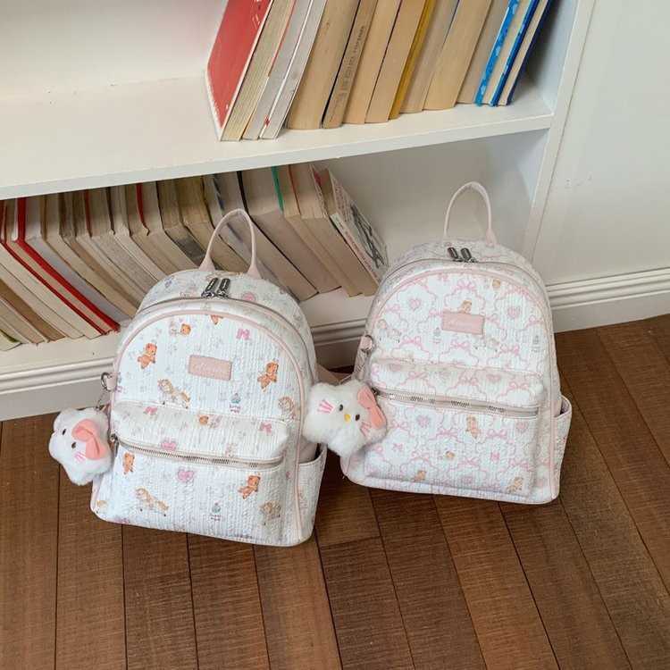 Korean-style cute graffiti backpack for women fashionable printed large-capacity trendy dopamine student commuter backpack L26720