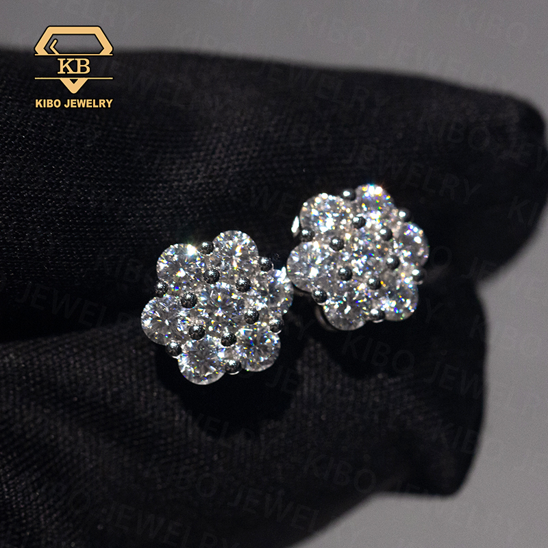 9MM Stud Earrings D Color VVS Moissanite 925 Silver Iced Out Luxury Moissanite Diamond Women Men Wholesale Fashion Jewelry
