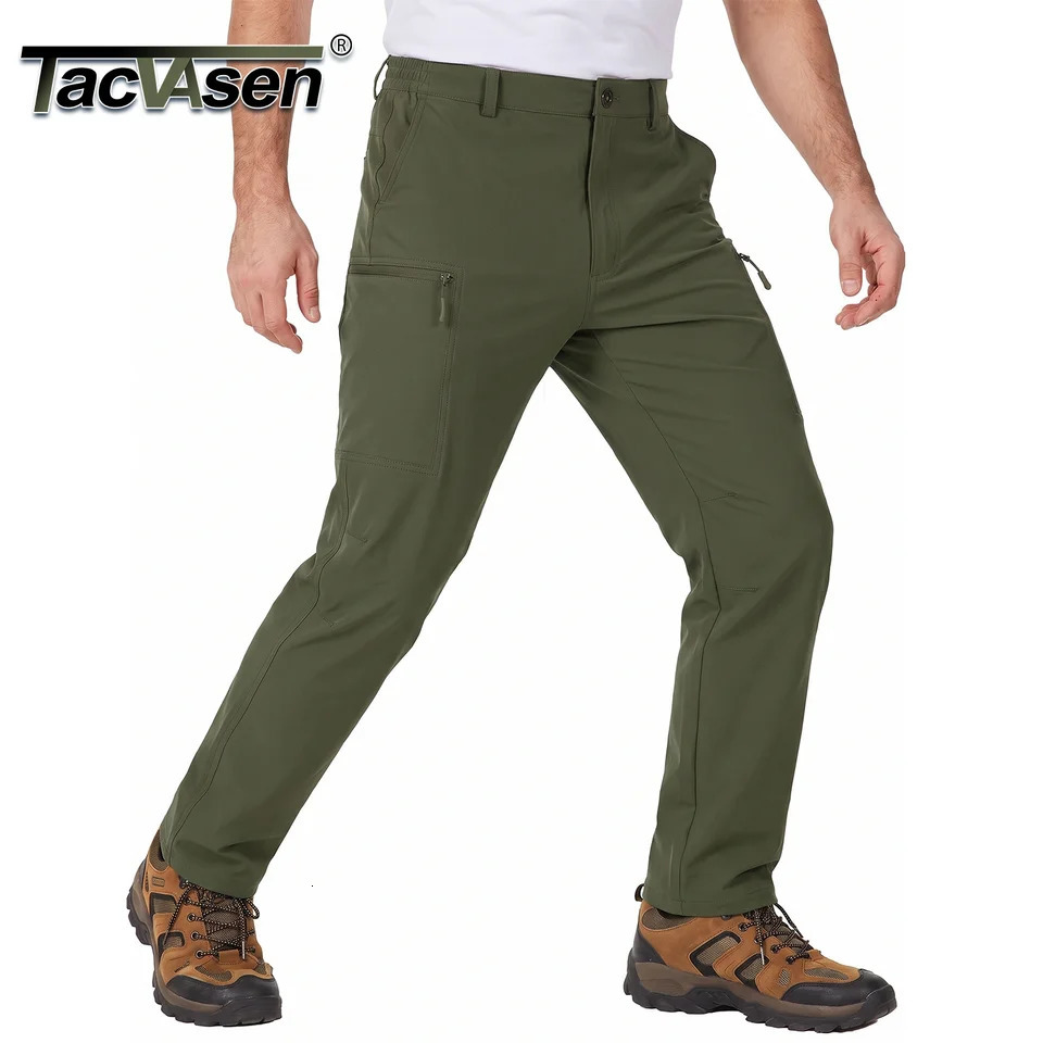 TACVASEN Waterproof Lightweight Hiking Pants Mens Ripstop Quick Dry Cargo Work Pant Outdoor Trekking Hard-wearing Trousers Male 260805