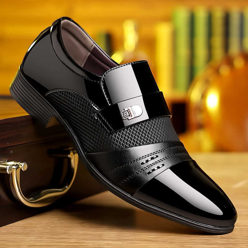 Toe Shoes Pointed Men's Dress Oxfords Classic Business Men Leather Shoes Slip on Wedding Casual Shoes Office Comfortable Loafers H260805