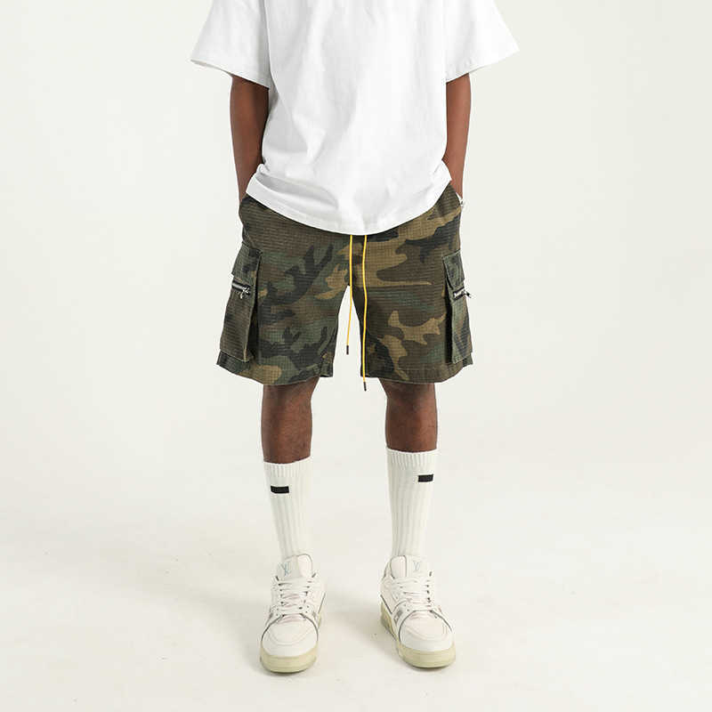 High Street Trendy Brand Camouflage Shorts Men American Style Casual Sports Straight Five-Point Pants Loose Pocket Cargo Pants Summer S2608043PSZ