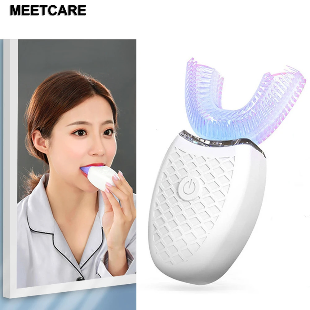 U-Type Electric Toothbrush Automatic Full Mouth Cleaning Toothbrush 360 Degrees Silicon Head USB Rechargeable Waterproof 260730