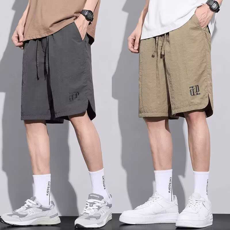 Ice Silk Casual Shorts for Men Summer Thin Large Size Loose Fit Quick-Dry Mid-Length American Style Cargo Sports Shorts S260804RFP1