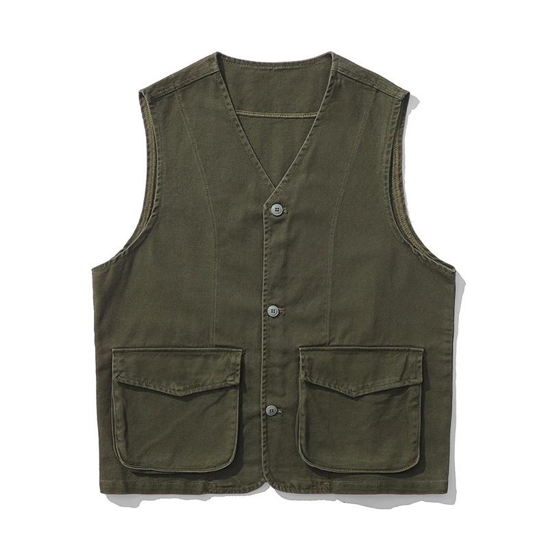 Spring Cotton high street American style classic denim vest for men Sleeveless casual waistcoat men's casual vest 260803