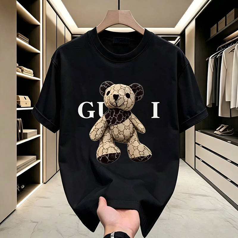 Luxury Brand Designer Stylish and slimming printed half-sleeve T-shirt new summer model round-neck pullover men thin short-sleeve breathable shirt S