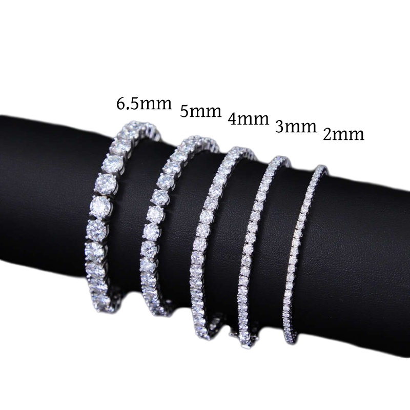 Classic moissanite tennis chain jewelry men bracelet diamond 5mm 6.5mm sier gold plated fine jewelry bracelet vvs moissanite tennis chain for men wo
