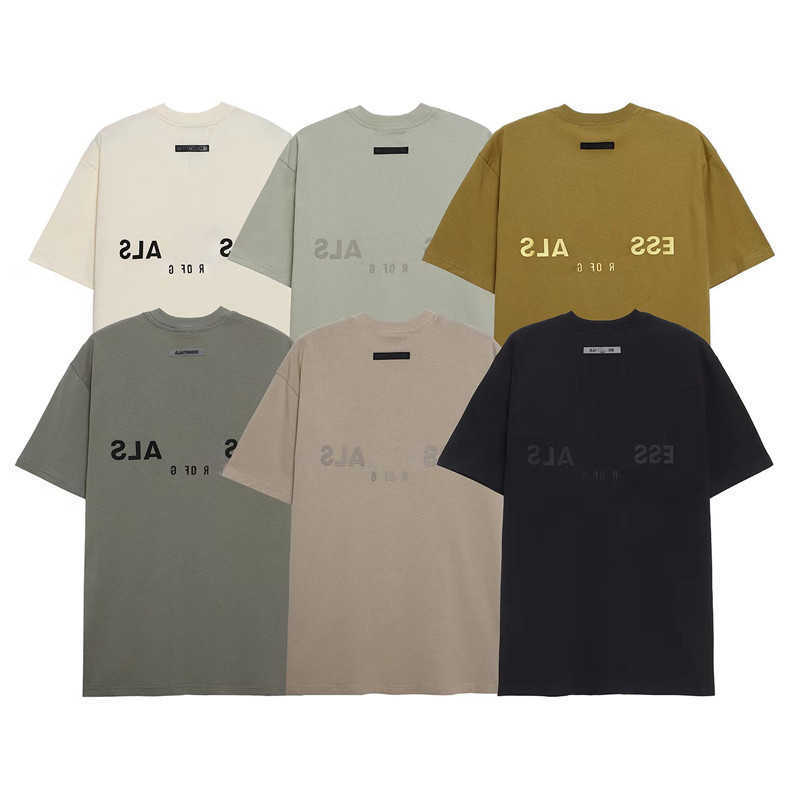 Men's Designer T-shirt Back Letter Embossed Vintage High Street Men's and Women's Summer Casual Loose Short Sve Y2k Shirts Streetwear